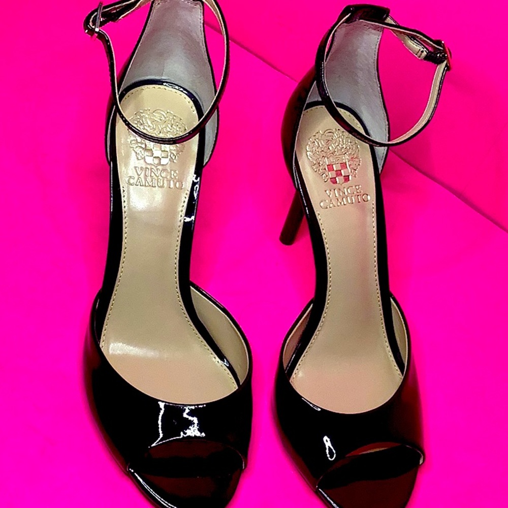 Vince Camuto Black Patent Leather Heels